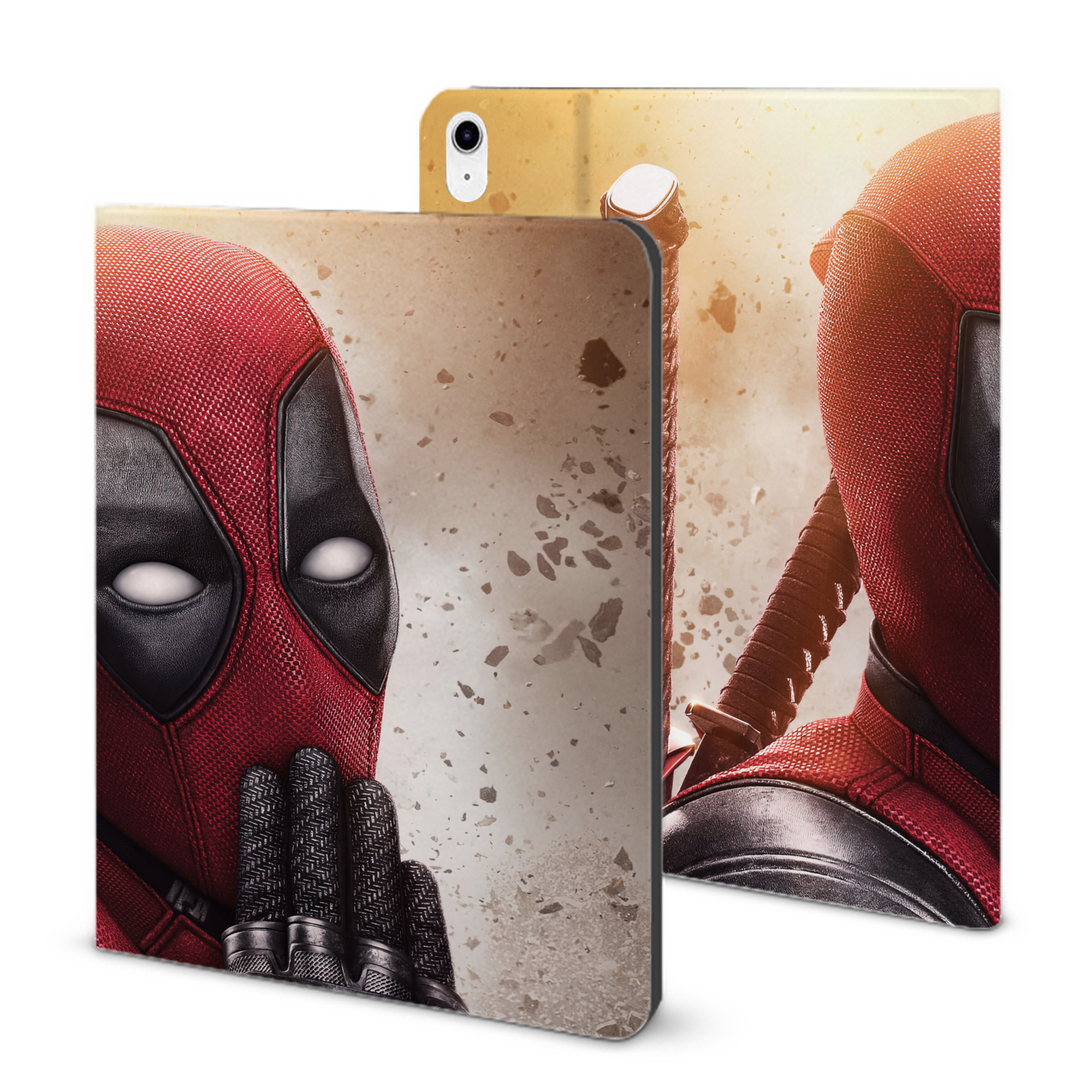 （画像用） Deadpool デッドプール IPad ケース ブック型 PUレザー TPU 耐衝撃 軽量 薄型 ペン収納なし 全面保護 IPad 各モデル対応